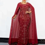 Plus Size African Wedding Dresses Elegant Muslim Long Gown Evening Dress Long Prom Dress Luxury Clothes for Women