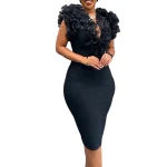 Fashion New Arrival Sexy V-neck Women's Dresses Formal Bodycon Dress Elegant Lady Black Party Dresses