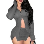 2025 Apparel   Supplier Summer Clothes for Women's Hooded Crop Top  and Shorts Set