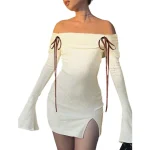 Fall Women Dress 2025 Long Sleeve Women Casual Dress Sexy off Shoulder Vestidos Para Mujer