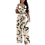 Women Formal Elegant off Shoulder Lace Evening Jumpsuits Image