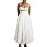 Fashion Vestidos Para Mujer Solid Strap A-Lin Casual Dresses