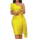 Ladies Party Dresses One Shoulder White Cocktail Dress