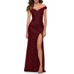 New Arrival 2025 Dresses Women Lady Elegant  Off Shoulder Sequins Slit Evening Dress