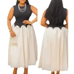 Women Summer Fashion French Chic Colorblock Irregular Summer Fancy Dresses for Ladies Women