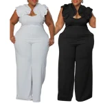 Plus Size Women's Clothing Sexy Suspender Lace Elastic Wide-leg Women's Jumpsuits