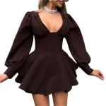 Women Clothing 2025 Sexy Beaded See-Through Mesh Rhinestones Bodycon Dress