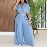 2025 Fashion New Womens Clothing Short Sleeve Top and Pant Women Sets Two Piece Set Track Suit Women