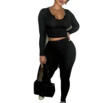 New 2025 Fashion Clothes Women's Sports Clothing Top and Pant Casual Two Piece Set