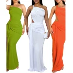 2025 Sexy Women's Summer Dress Solid Color Lace V-Neck Slim Woman Dress