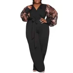 2025 Xxx Plus Size  Jumpsuit Women Elegant One Piece Full  Jumpsuit