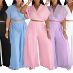 Sleeveless Tank Top and Pants Two Piece Set Summer Clothes for Women's Clothing
