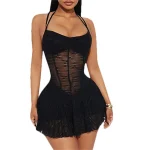 Sexy Vestidos Para Mujer Lace Halter Neck Backless Women Dresses